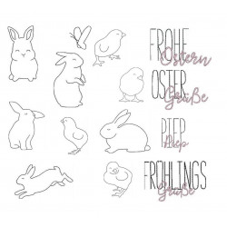 Stickserie - Frühlingstiere Doodle